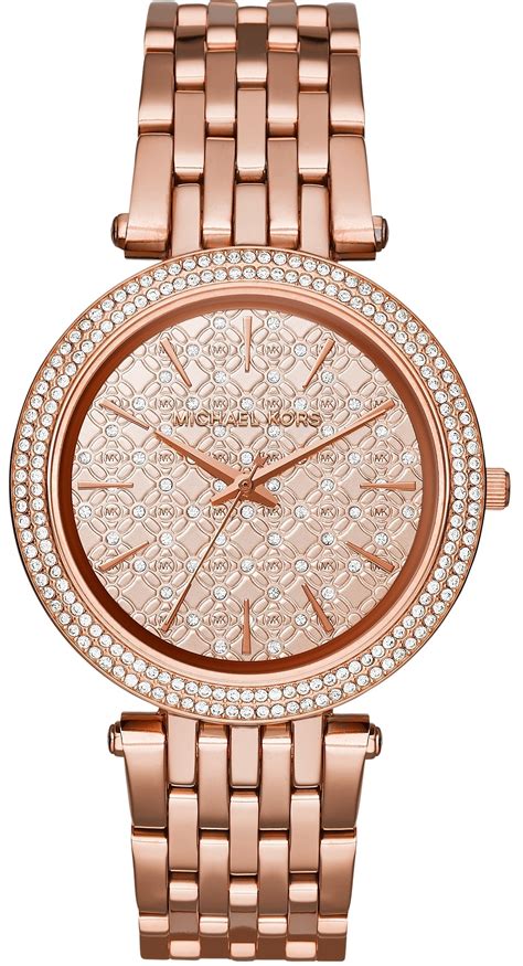 michael kors rose gold watch diamond face|rose gold watch with numbers.